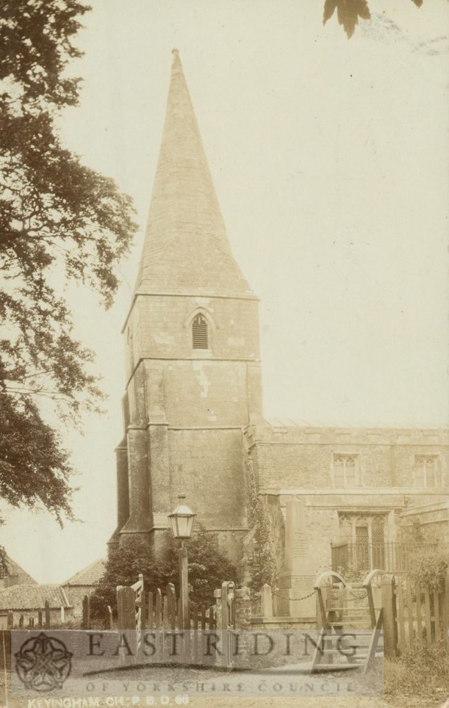 St Nicholas Church tower from south, Keyingham 1905