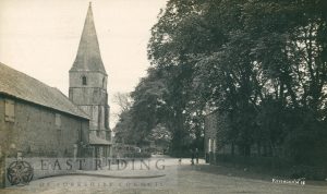 St Nicholas Church from north west and village street, Keyingham 1919