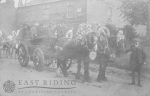 decorated horses and farm waggon, Kilham 1900