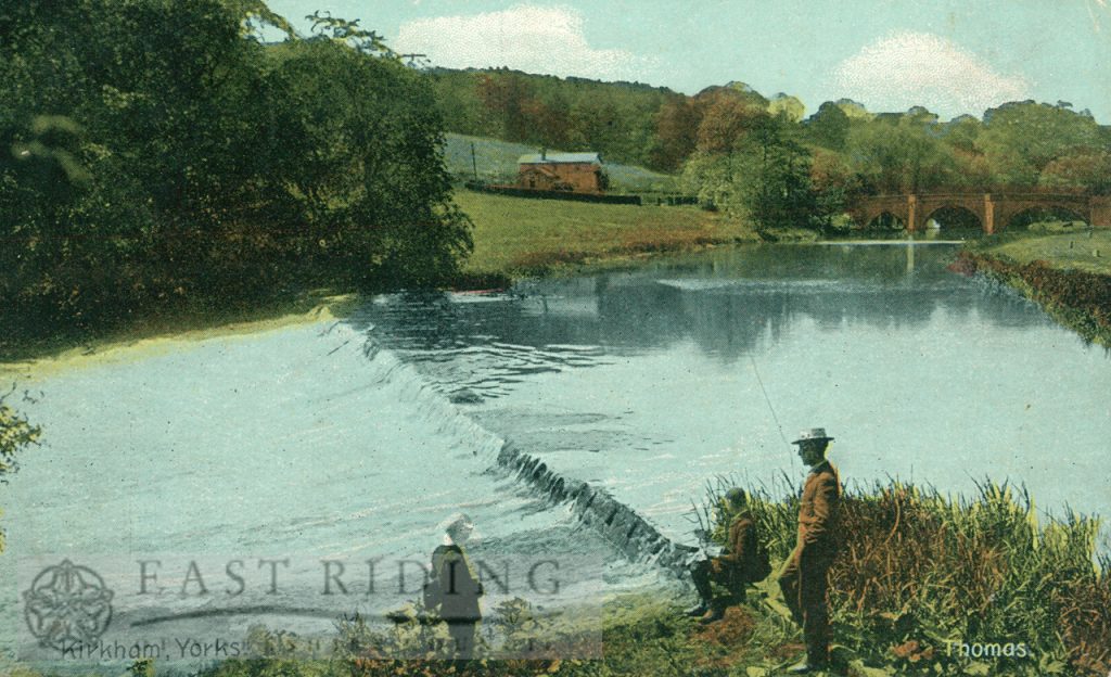 weir and bridge from south east, Kirkham Abbey 1907