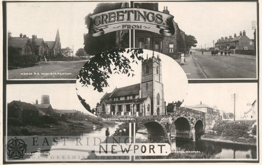 5 small views – West End; Main Street, St Stephen’s Church from north west, Canal; Old Bridge, Newport 1927