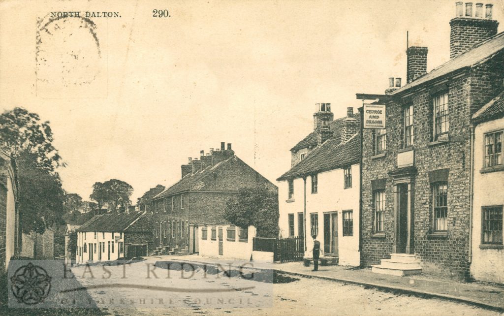 village street near George and Dragon from east, North Dalton  1907