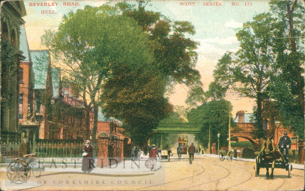 Beverley Road from south, near Queens Road corner, Hull 1908