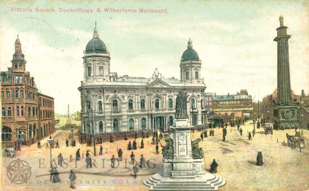 Victoria Square, Dock Offices and Wilberforce Monument from south west, Hull 1905